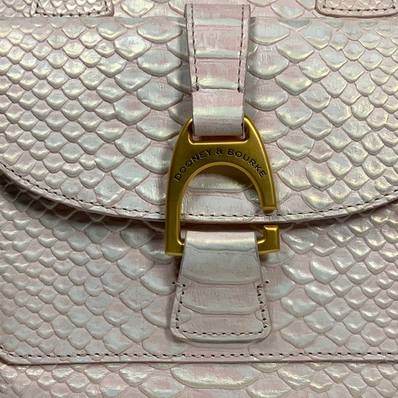 Dooney & Bourke Large Naomi Pink Snakeskin Satchel - Picture 2 of 16